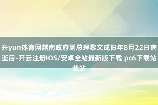 开yun体育网越南政府副总理黎文成旧年8月22日病逝后-开云注册IOS/安卓全站最新版下载 pc6下载站