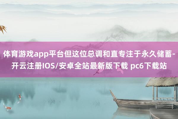 体育游戏app平台但这位总调和直专注于永久储蓄-开云注册IOS/安卓全站最新版下载 pc6下载站