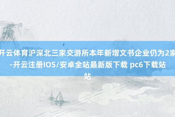 开云体育沪深北三家交游所本年新增文书企业仍为2家-开云注册IOS/安卓全站最新版下载 pc6下载站