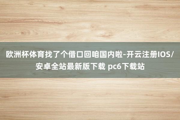 欧洲杯体育找了个借口回咱国内啦-开云注册IOS/安卓全站最新版下载 pc6下载站