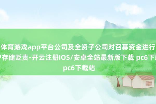 体育游戏app平台公司及全资子公司对召募资金进行专户存储贬责-开云注册IOS/安卓全站最新版下载 pc6下载站