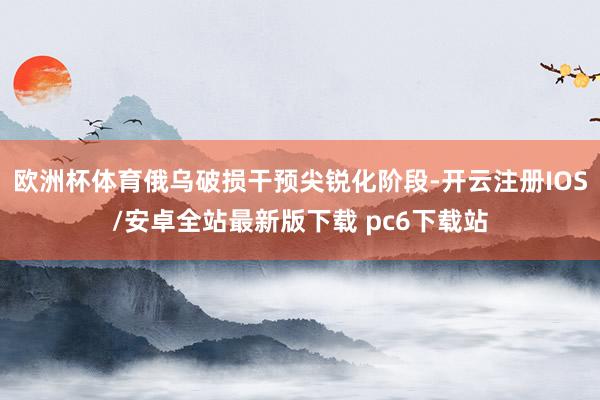 欧洲杯体育俄乌破损干预尖锐化阶段-开云注册IOS/安卓全站最新版下载 pc6下载站