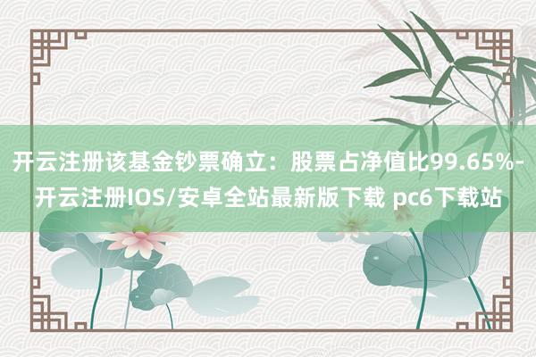 开云注册该基金钞票确立：股票占净值比99.65%-开云注册IOS/安卓全站最新版下载 pc6下载站